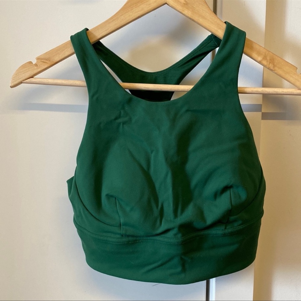 Wunder Train Cropped Bra - Everlade green